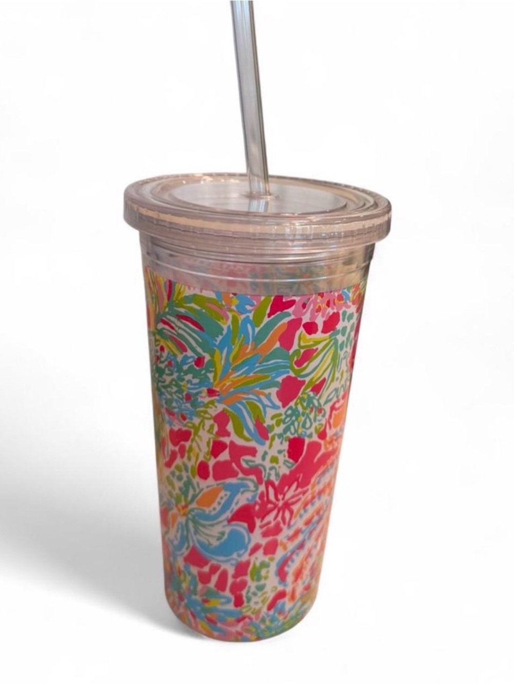 Lilly Pulitzer Multicolor Floral Insulated Tumbler with Straw